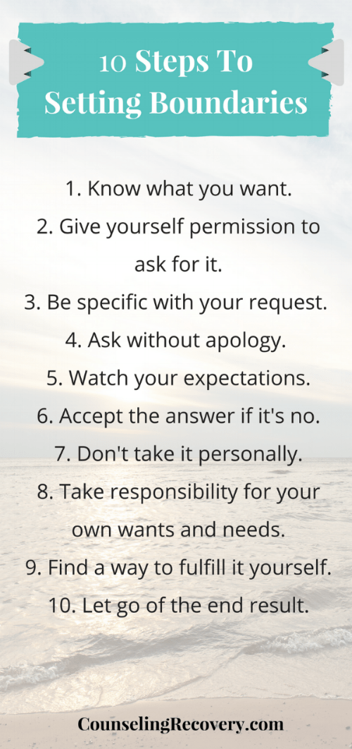 10 Steps to Setting Healthy Boundaries — Counseling Recovery, Michelle