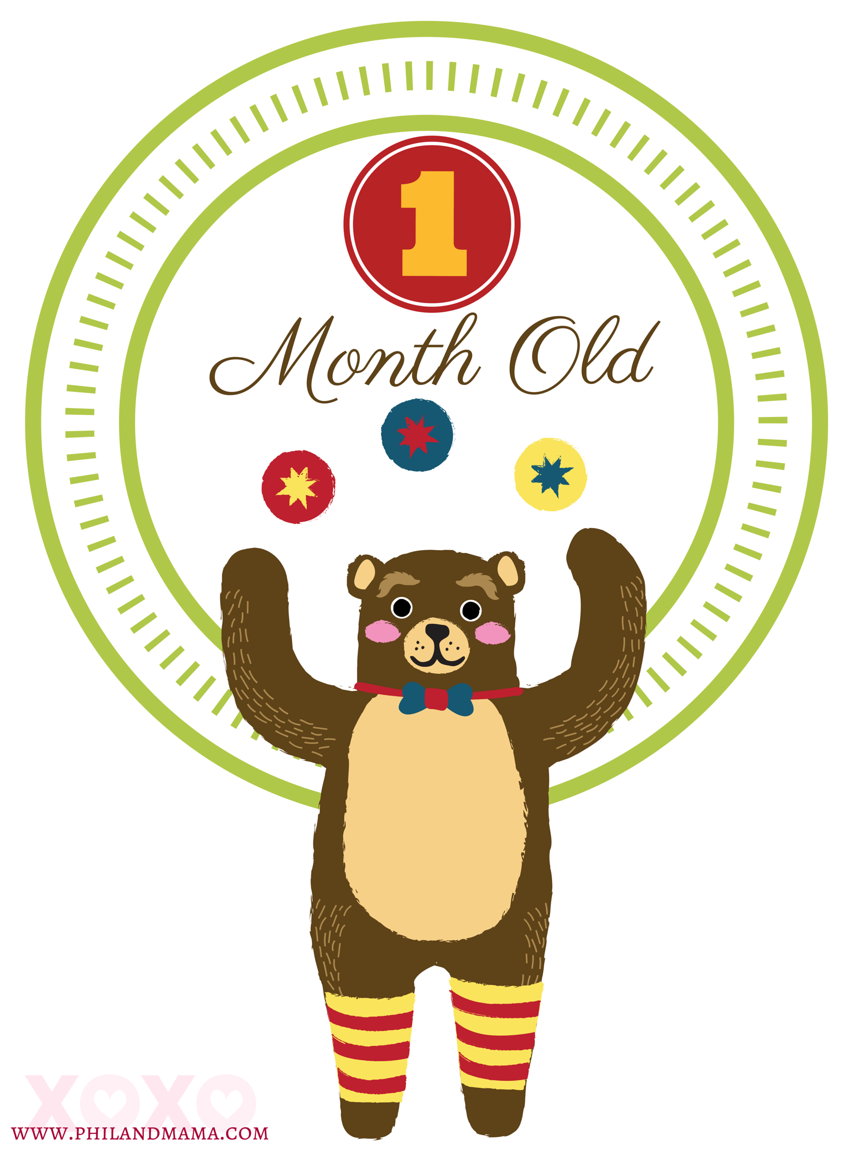 Baby's First Year Free Printable (CircusThemed) Baby Month Signs for