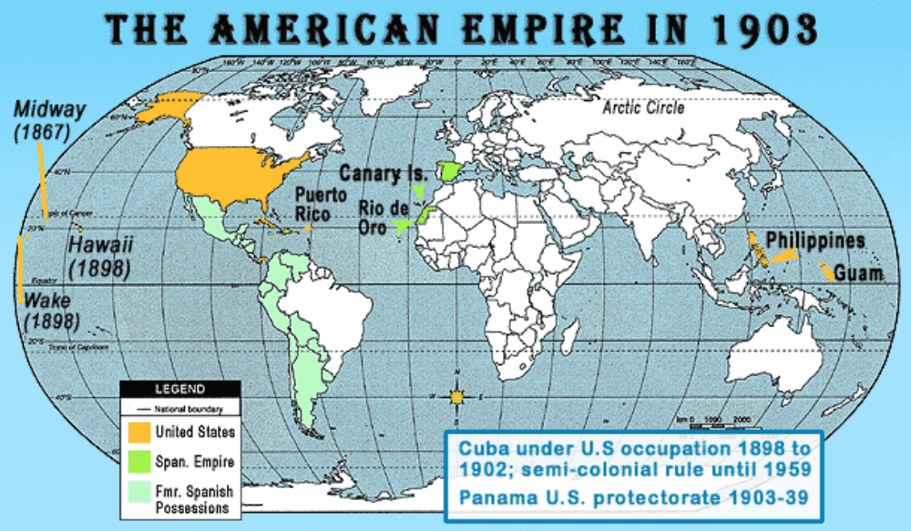 Map Of Us Imperialism American Empire — Freemanpedia