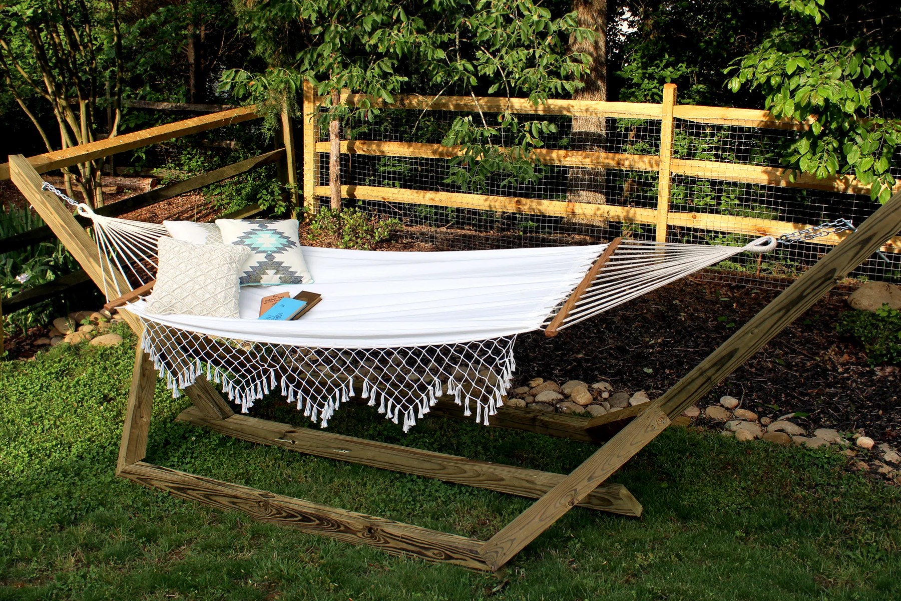 DIY Custom Wood Hammock Stand — Tag & Tibby