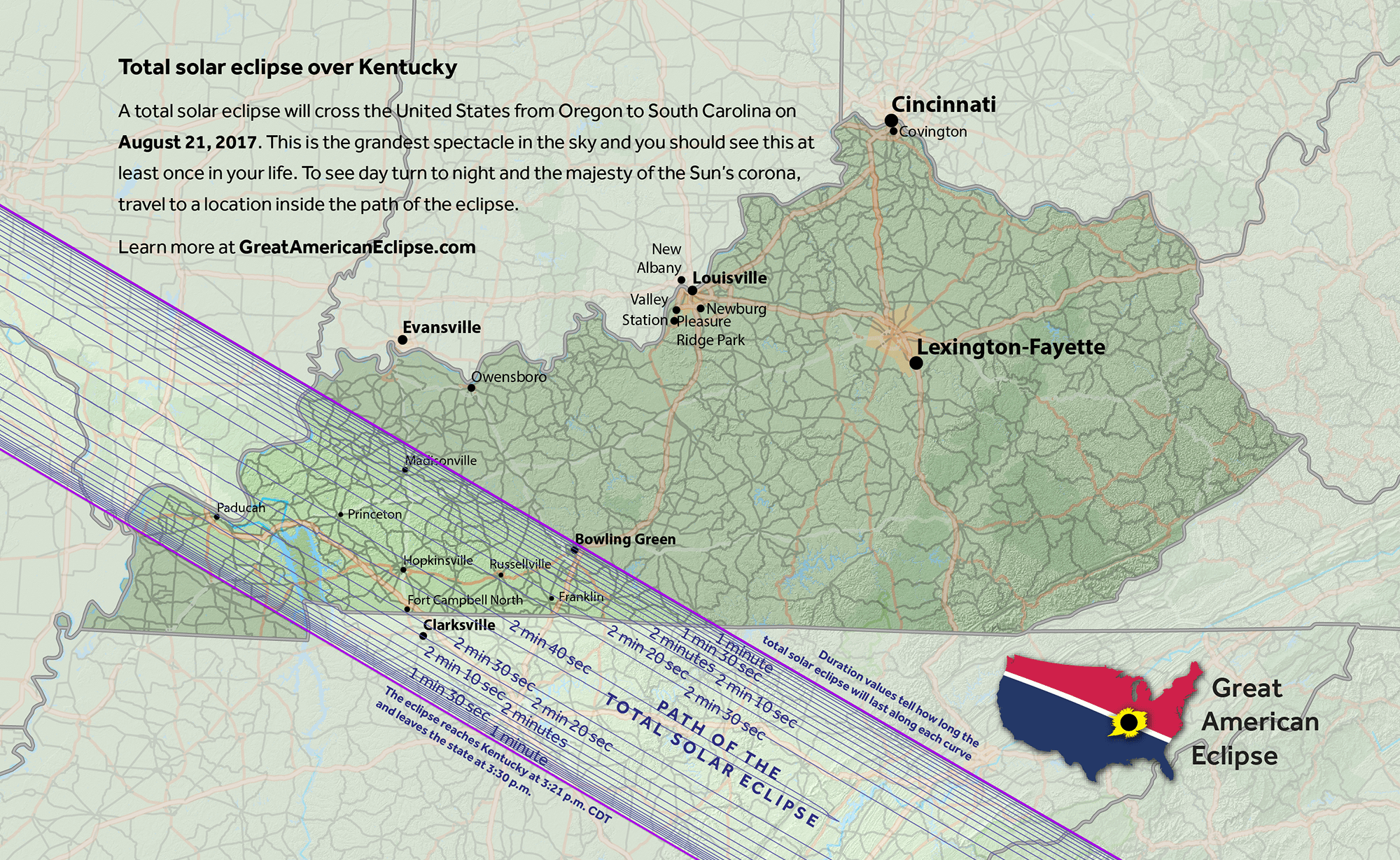 Solar Eclipse Map Kentucky Kentucky — Great American Eclipse of 2017