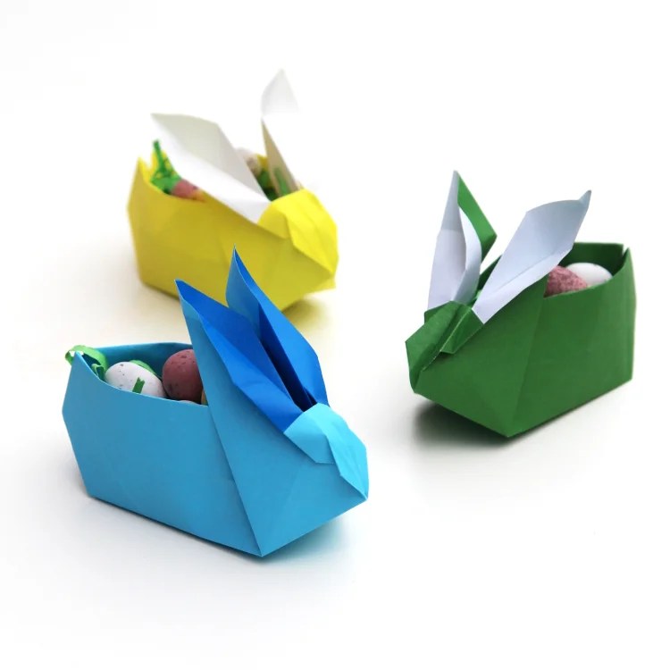 ORIGAMI EASTER BUNNY BASKETS. — Gathering Beauty