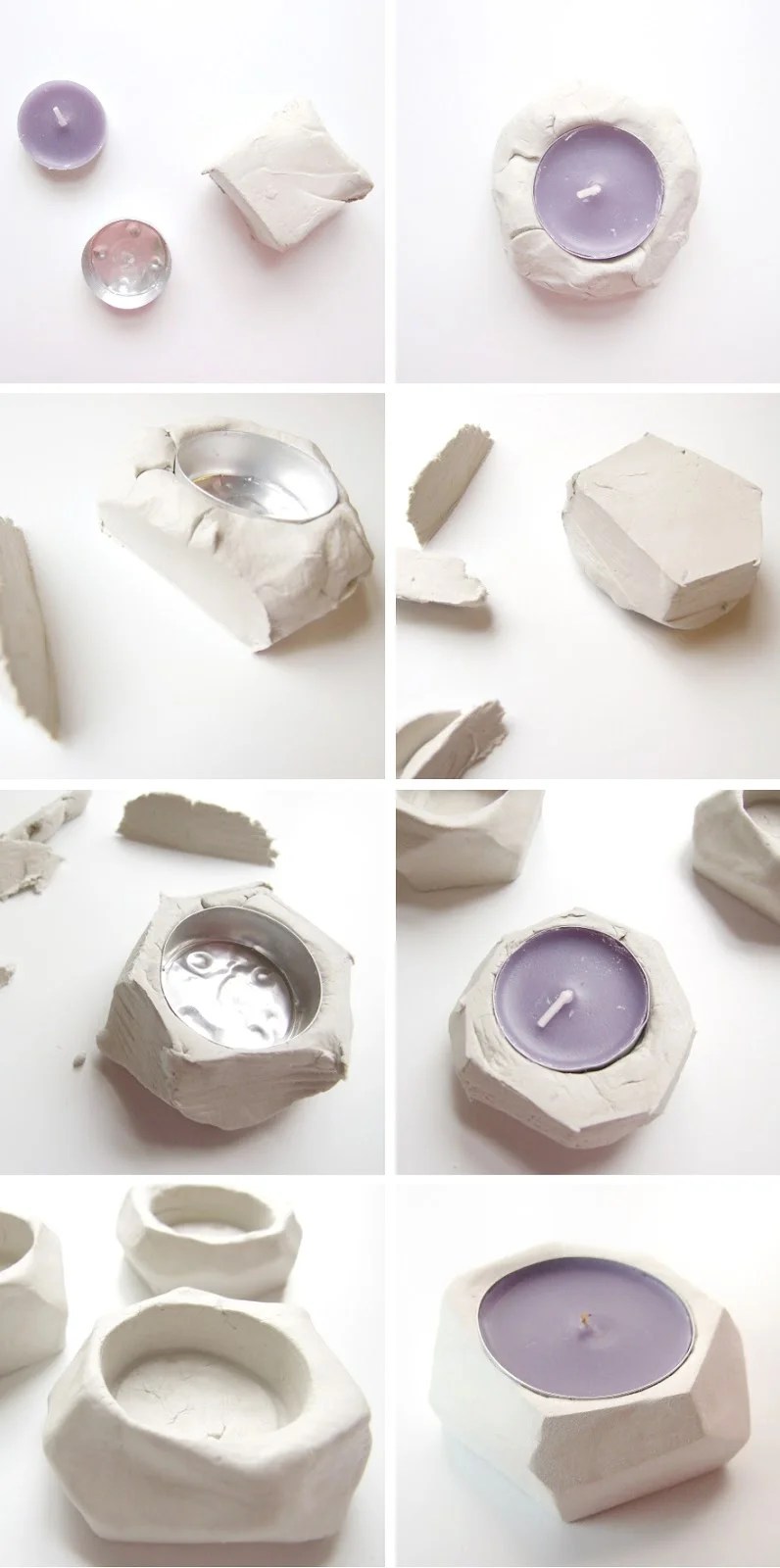 DIY FACETED CLAY TEA LIGHT HOLDERS. — Gathering Beauty