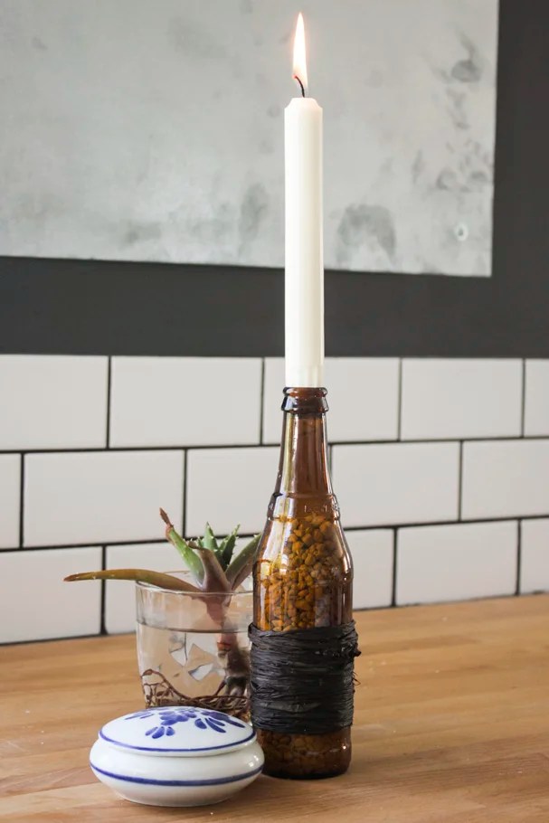 Beer Bottle Candle Holders — Kimchi Halfie
