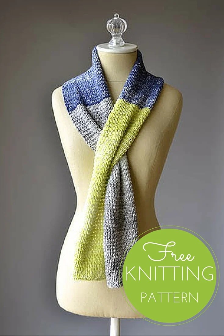 Seaspray Color Block Scarf Free Knitting Pattern — Blog.NobleKnits