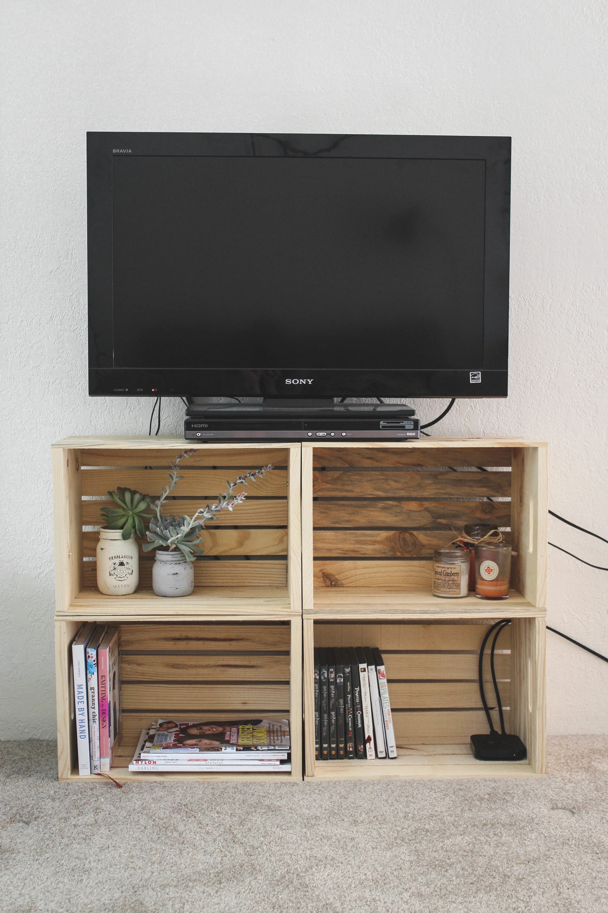 DIY Crate TV Stand — Cashmere & Plaid