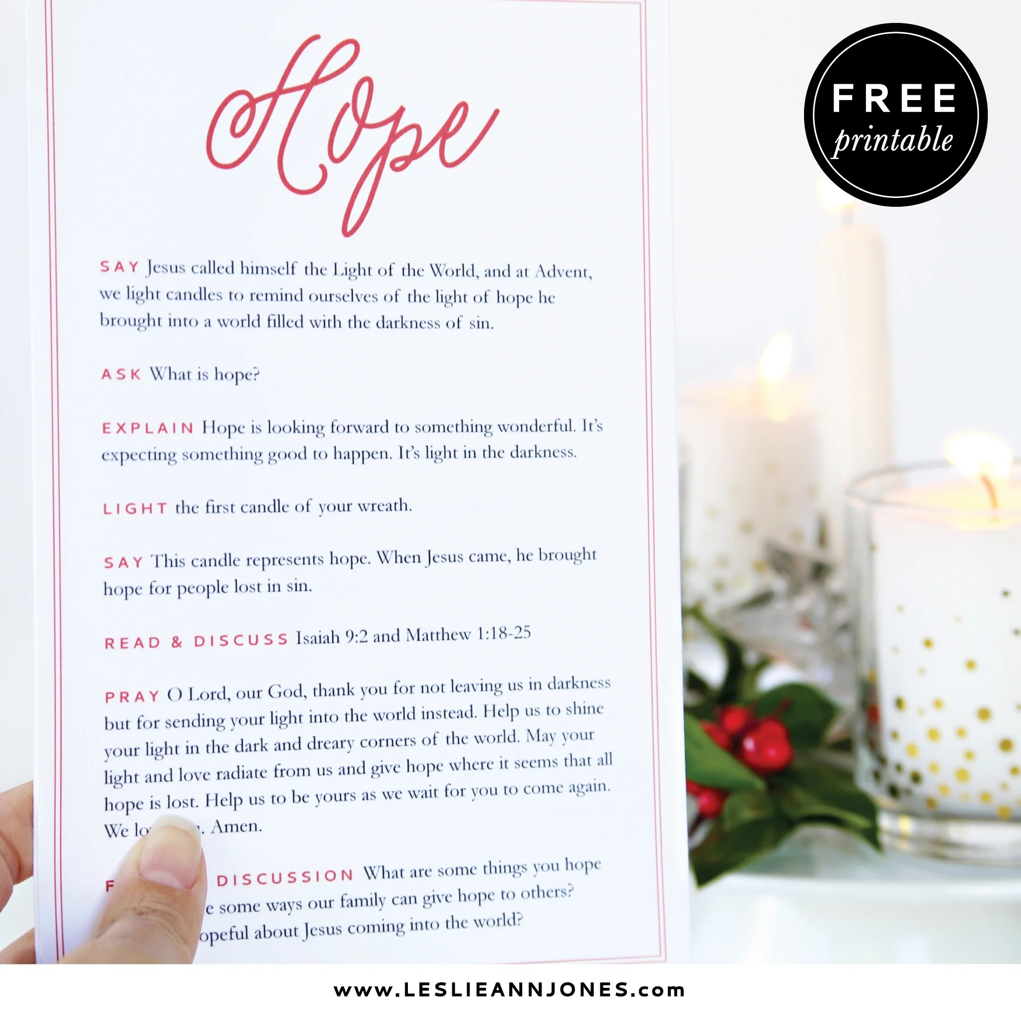 A Simple & Free Family Advent Wreath Devotional — Leslie Ann Jones