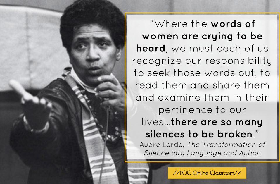 AUDRE LORDE TRANSFORMATION OF SILENCE INTO LANGUAGE AND