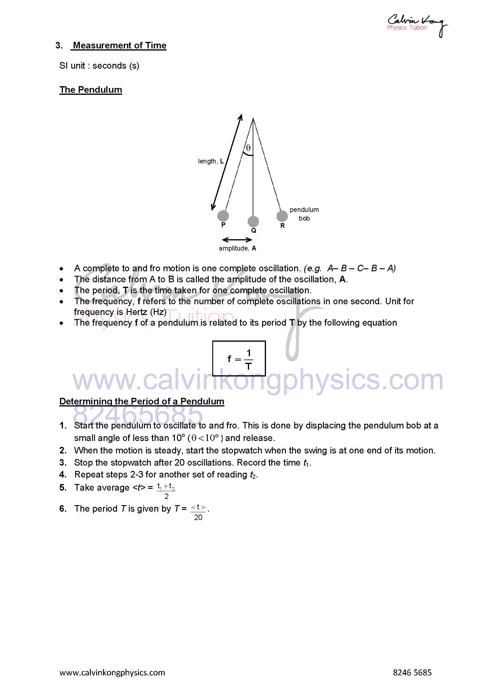 O Level and A Level Physics Tuition Specialist Revision Notes