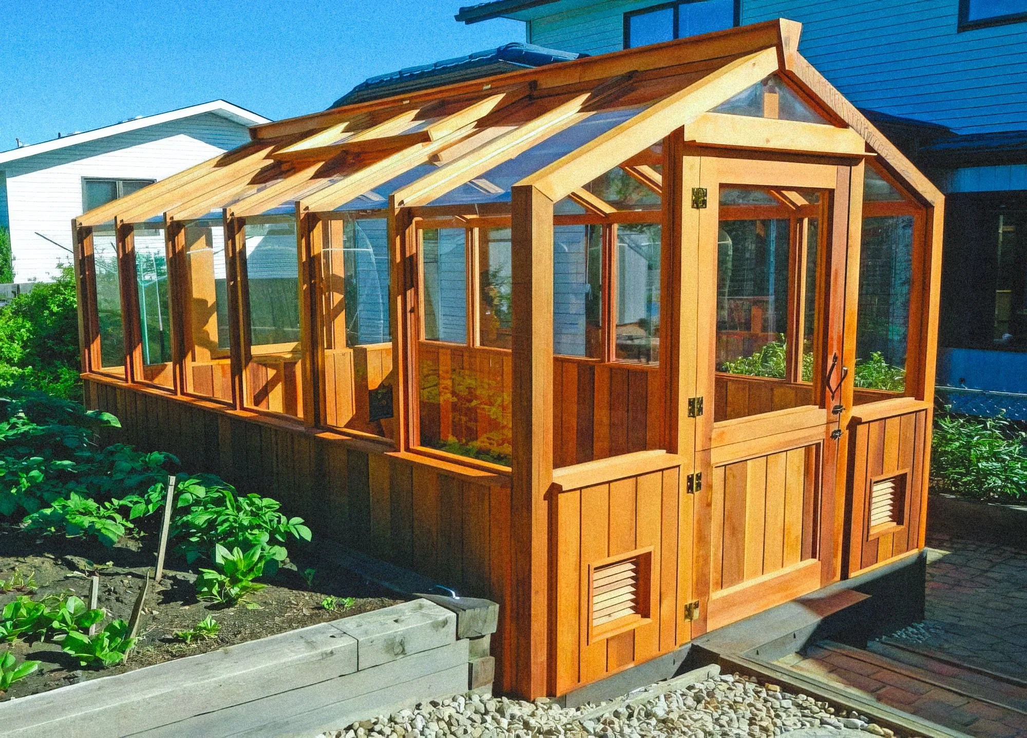 8' Wide Cedar Greenhouse Kit For Compact Backyard Greenhouse — Cedar