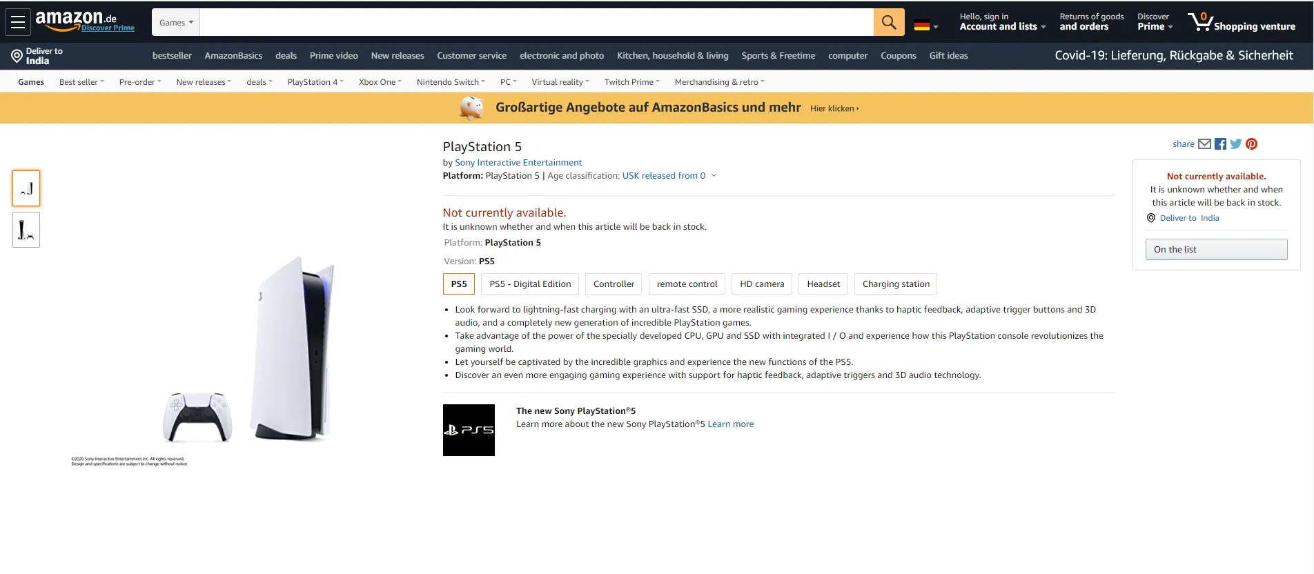 PS5, DualSense, and Accessories Already Listed On Amazon Germany