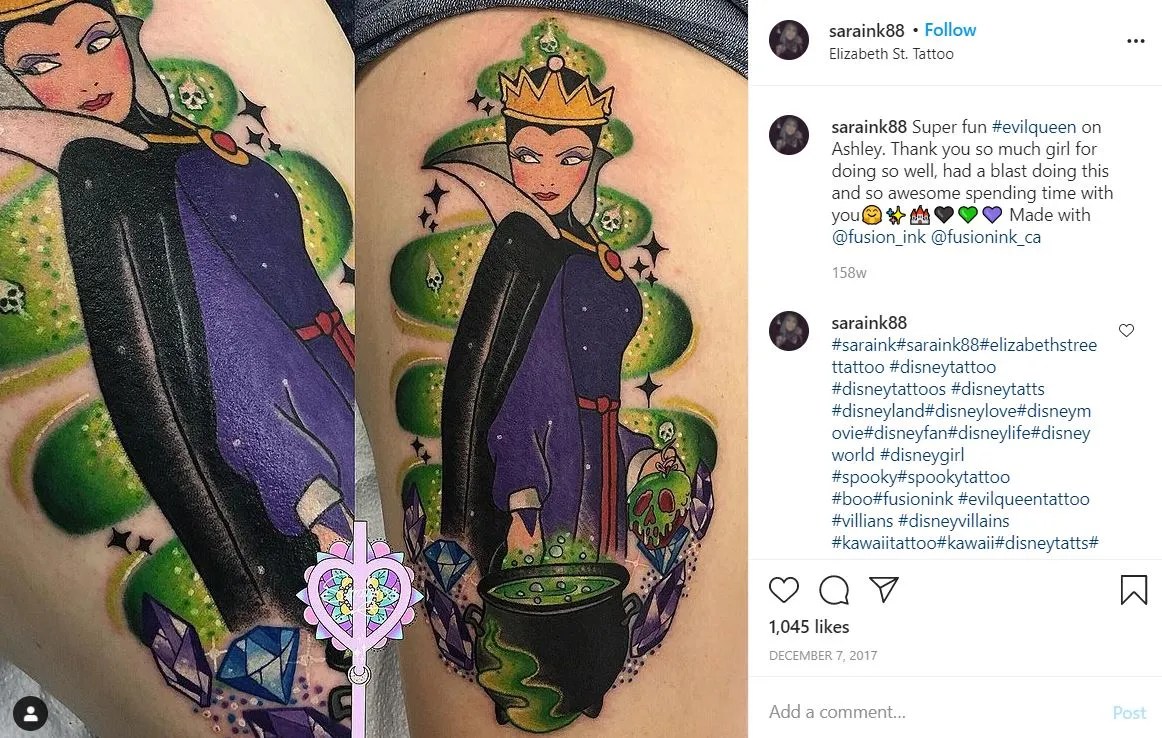 Disney's Snow White: 10 Evil Queen Tattoos That Prove She Was The Fairest Of Them All 469_x_740_jpg