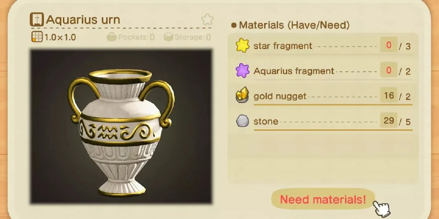 Animal Crossing All Star Fragment Recipes