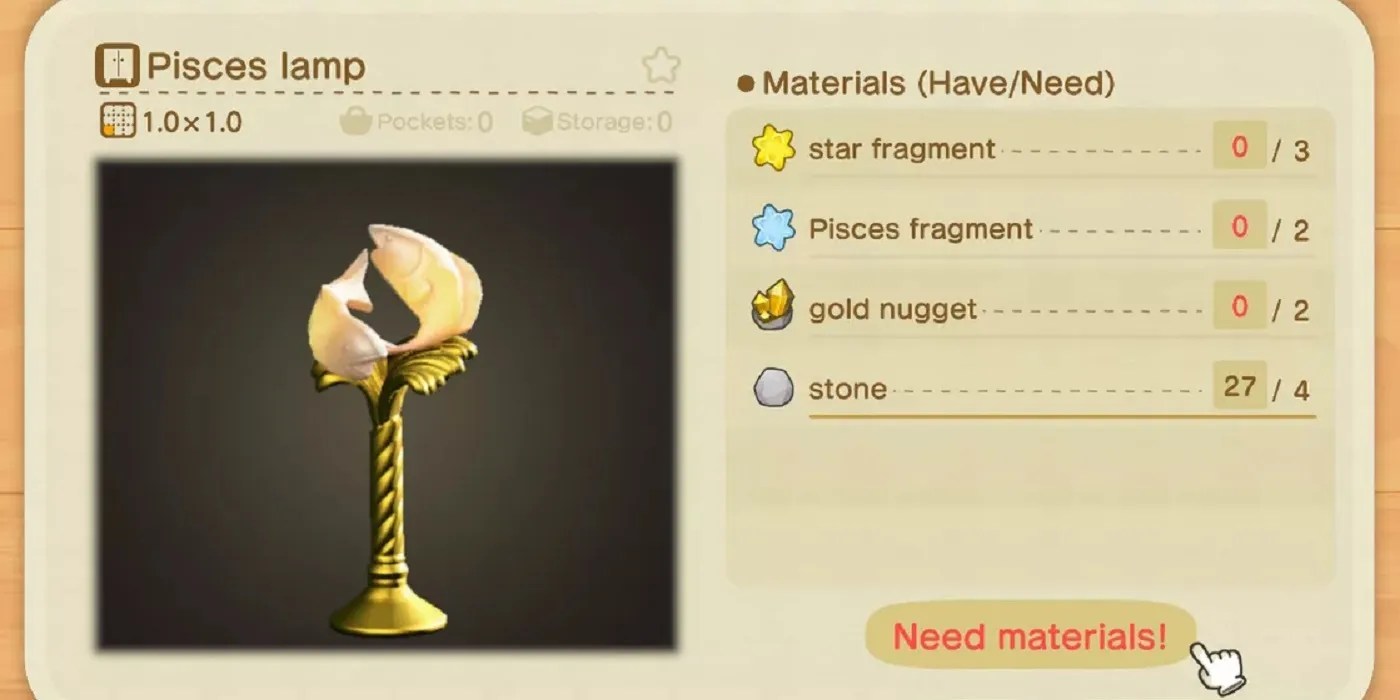 Animal Crossing All Star Fragment Recipes