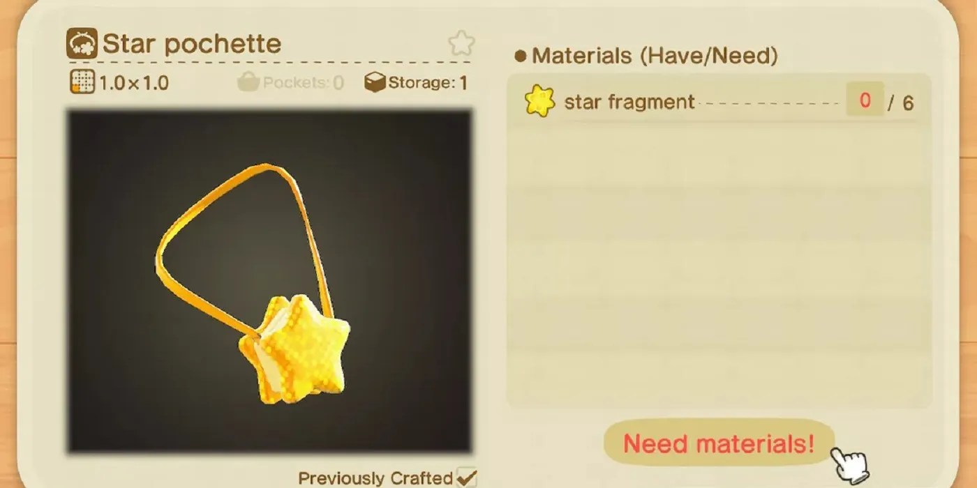 Animal Crossing All Star Fragment Recipes