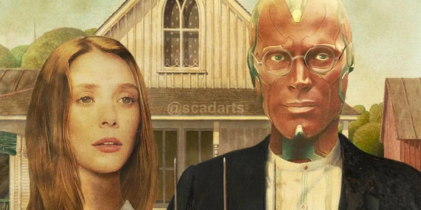 WandaVision Reimagined As The Iconic American Gothic Painting