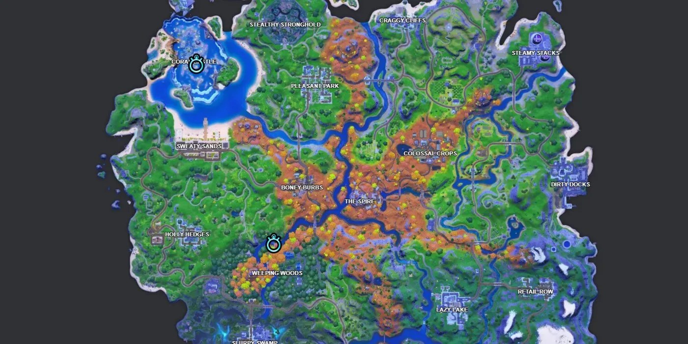 Fortnite How to Complete the Swimming Time Trial at Weeping Woods or