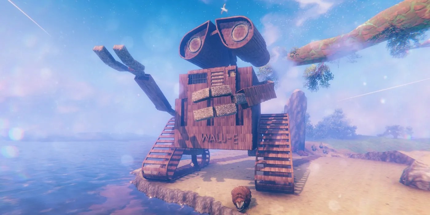 Valheim Player Constructs a Massive WallE Statue In the Plains
