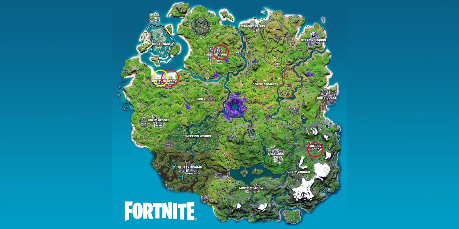 Fortnite Where to Place Rubber Ducks in Retail Row, Pleasant Park