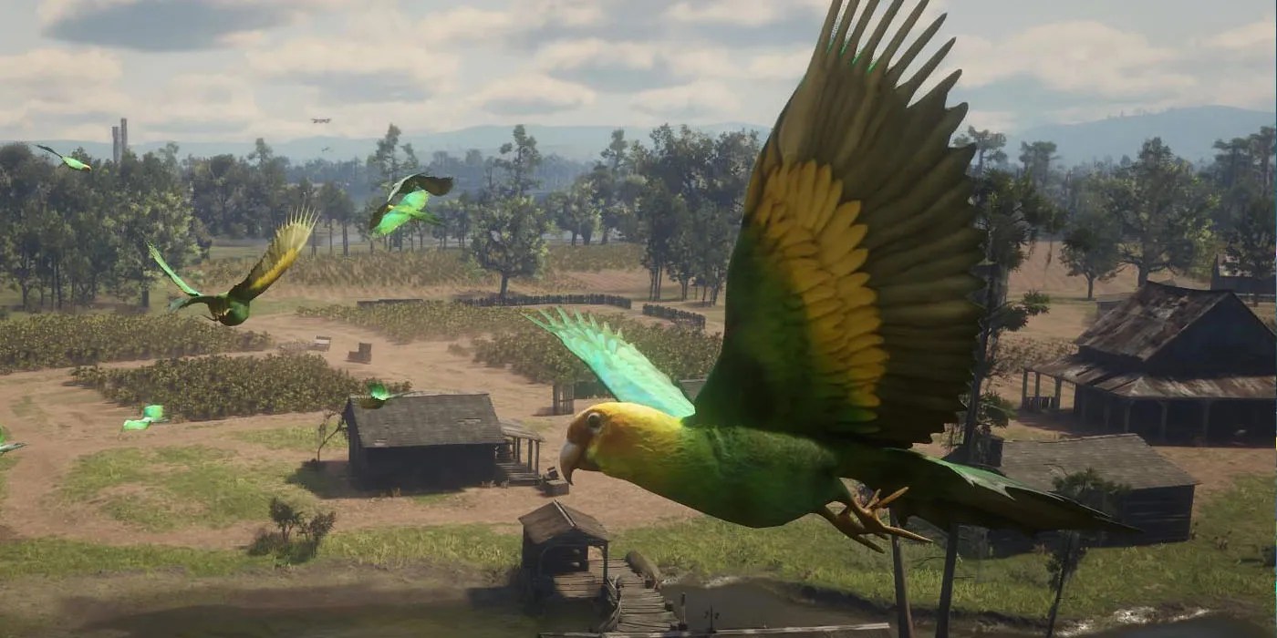 RDR2's Arthur a Destructive Talking Parakeet With Mod