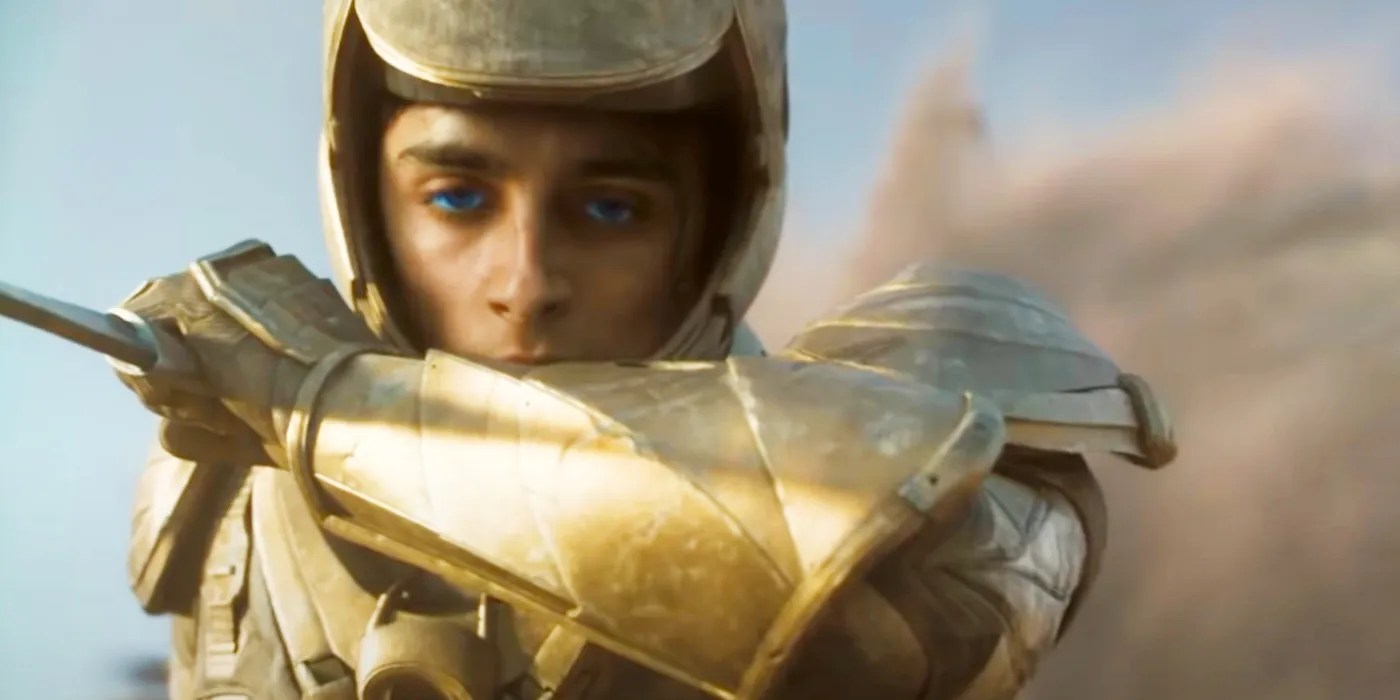 Dune Movie Trailer Timothée Chalamet Gets Blue Eyes & Wears Gold Armor