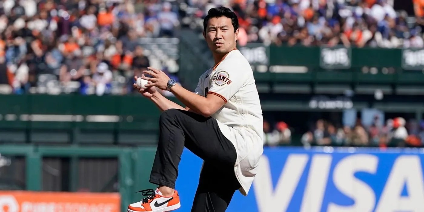 ShangChi’s Simu Liu Does a Backflip After Throwing First Pitch at