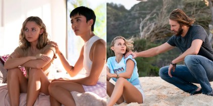 Split image of Margot and Allison and Bruce comforting Allison