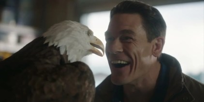 Peacemaker smiling at Eagly