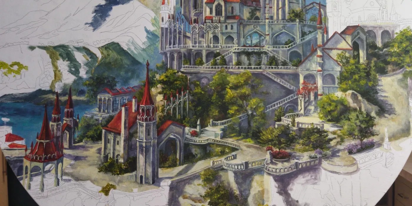 Witcher 3 Beauclair Palace Art Took 3 Weeks To Paint & Looks Fantastic