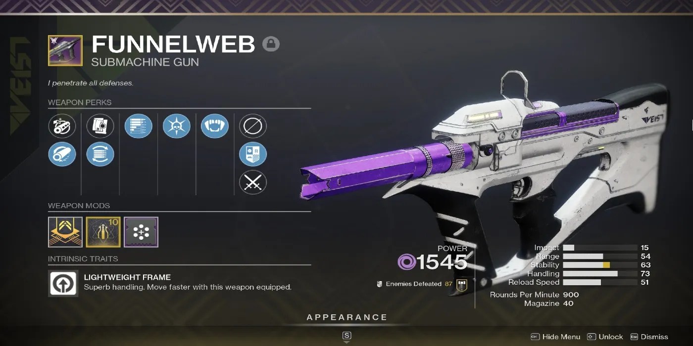 Destiny 2 How to Get the Funnelweb SMG (& God Rolls)