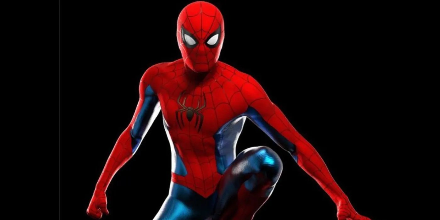 No Way Home Official Art New Look At Tom Holland's Red & Blue Spider