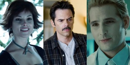 Split image of Alice, Charlie, and Carlisle in Twilight