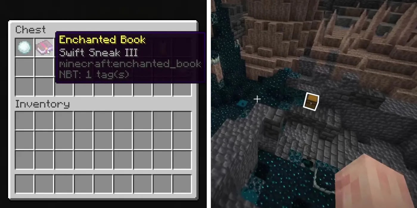 Minecraft How To Get (& Use) Swift Sneak Enchantment