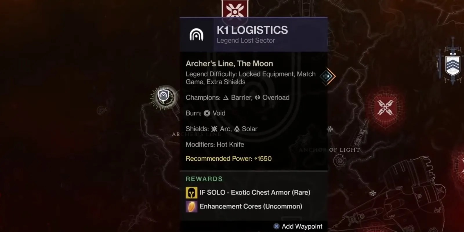Destiny 2 Legend (& Master) K1 Logistics Lost Sector Guide