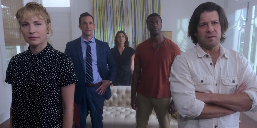 Leverage Redemption Cast Posing Together while in a room