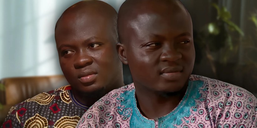 Montage of Michael IIesanmi from 90 Day Fiancé wearing traditional clothing and smiling