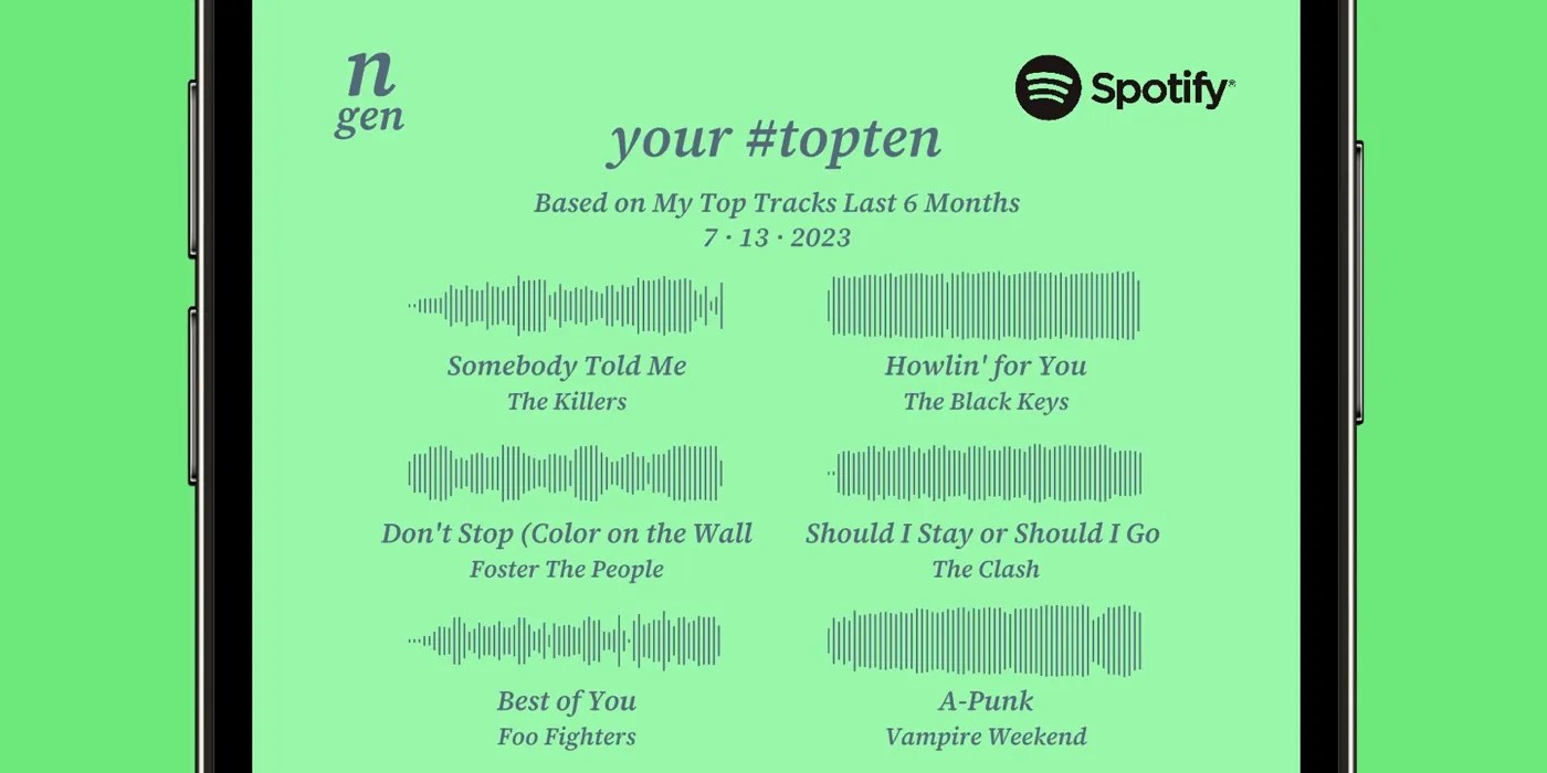 How To Generate Your Spotify Top Ten With NGen Art