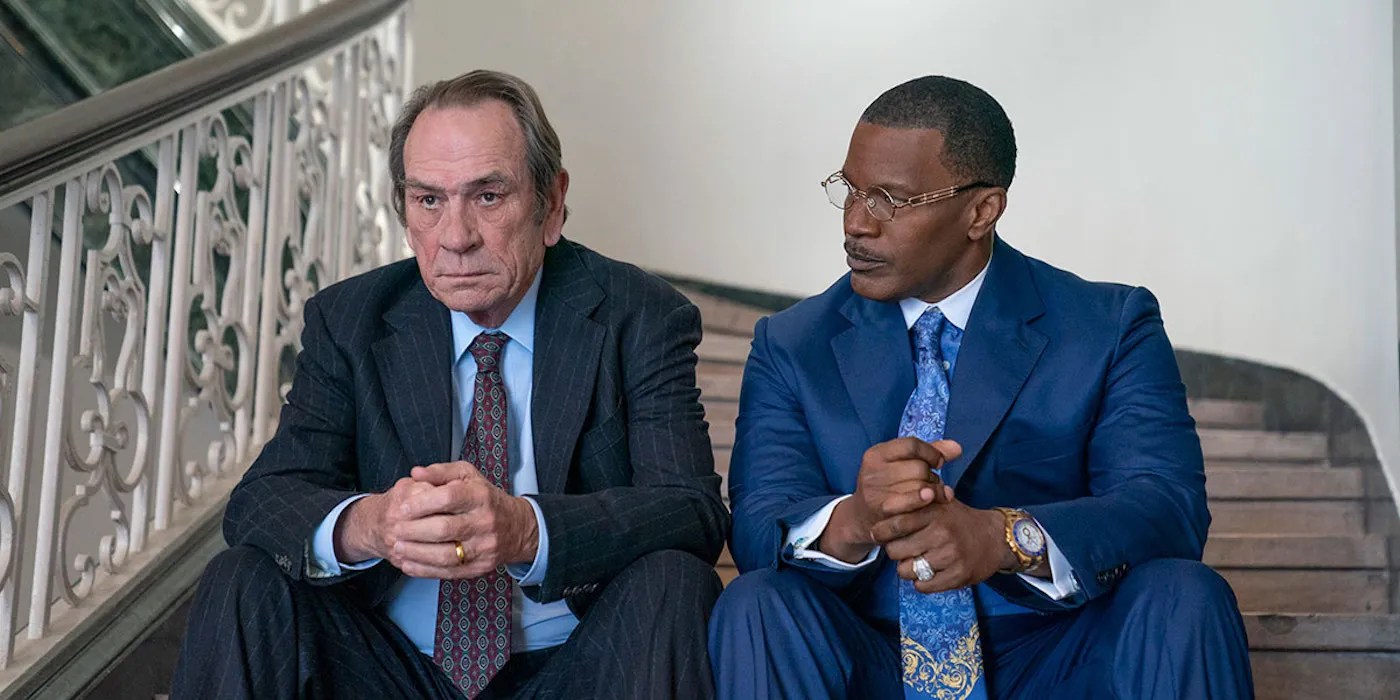 Jamie Foxx & Tommy Lee Jones Are Friends In The Burial Clip [EXCLUSIVE]