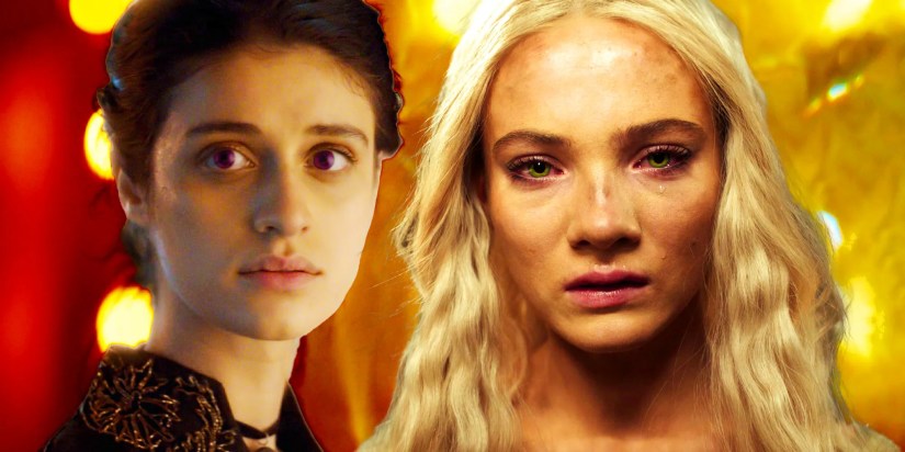 The Witcher Yennefer looking calm and Ciri crying