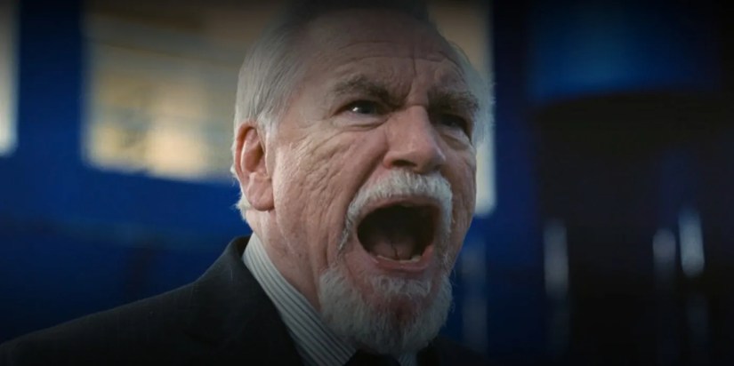 Logan Roy (Brian Cox) shouting in the ATN newsroom in Succession season 4