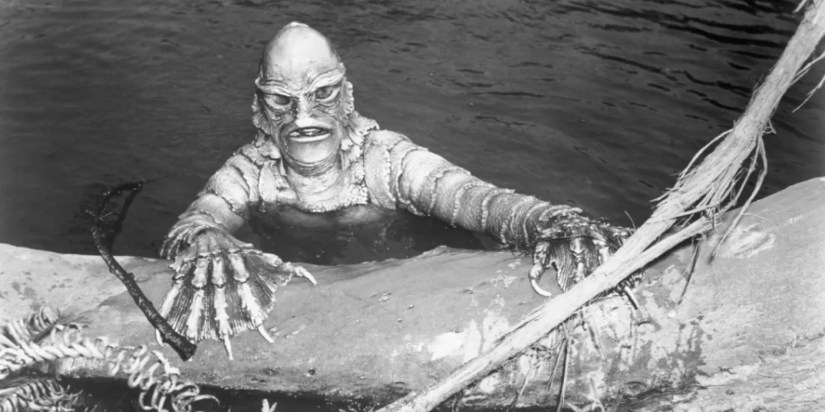 Gill-man pulling itself out of the water in the 1954 film Creature From The Black Lagoon