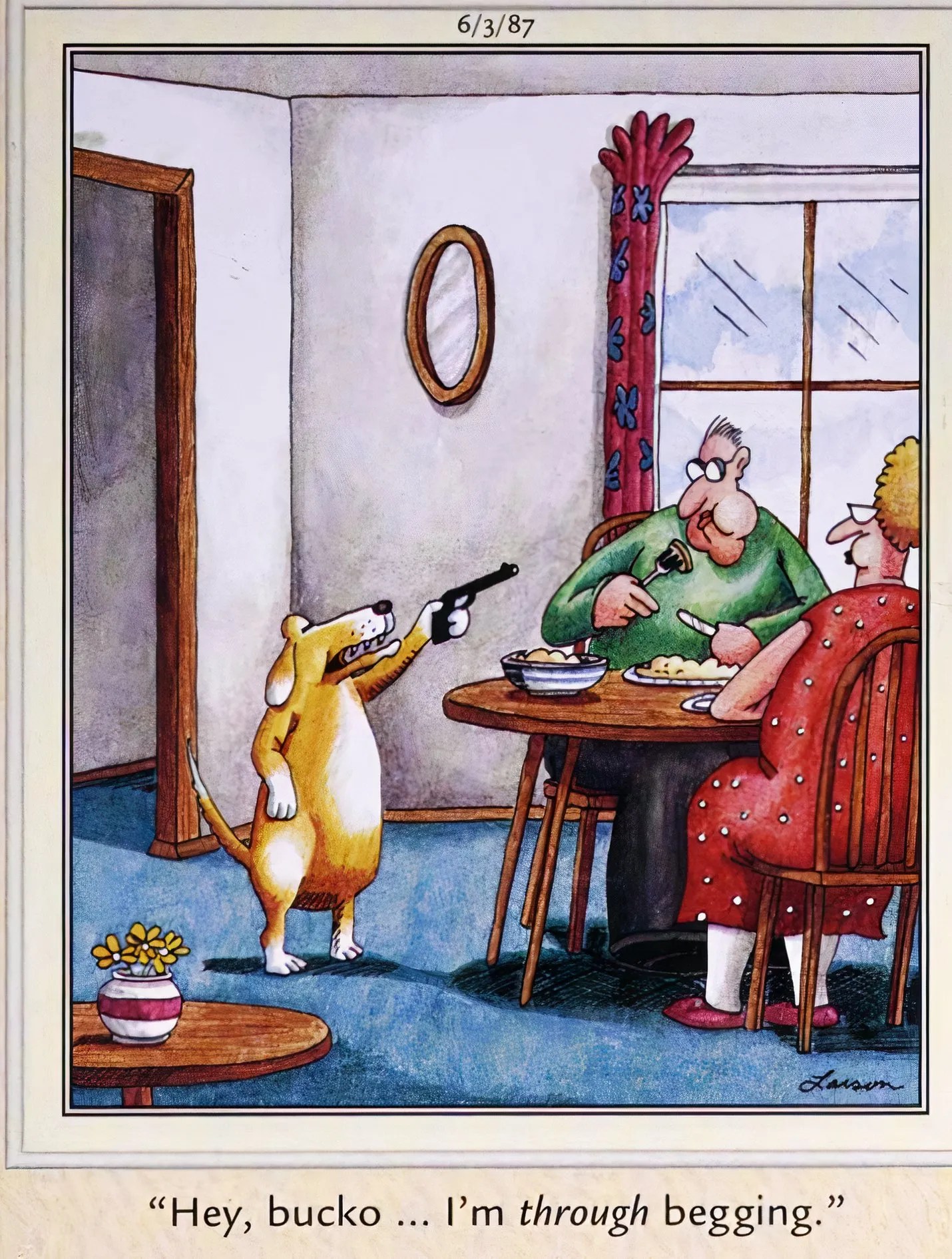 Why The Far Side's "Dog With Gun" Comic (And Its "Sequel") Illustrate