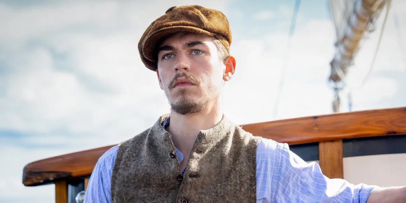 Hero Fiennes Tiffin looking serious in The Ministry of the Ungentlemanly Warfare