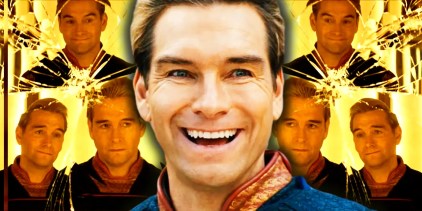 Antony Starr as Homelander Surrounded by Split Versions of Himself in a Broken Mirror