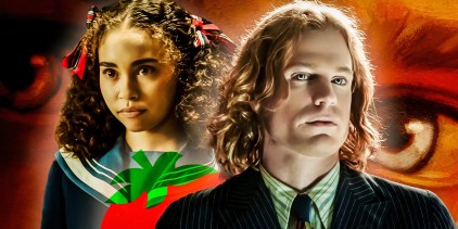 Lestat and Claudia from AMC&rsquo;s Interview with the Vampire and a Rotten Tomatoes Logo