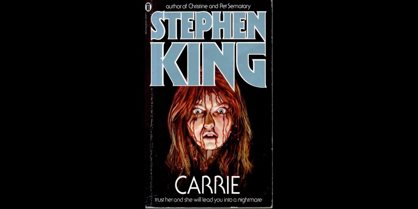 The book cover for Carrie by Stephen King.
