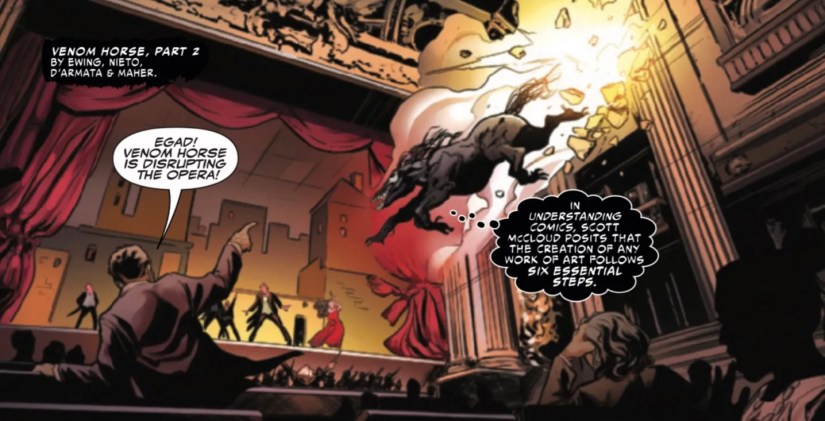 Venom Horse 2 by Ewing, Nieto, D’Armata, and Maher - Venom Horse flies into opera with Understanding Comics reference