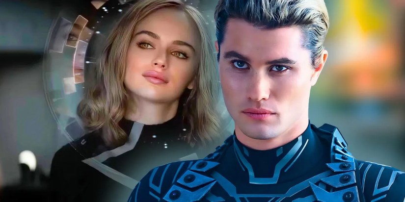 Collage of Joey King as Tally in the Morpho screen and Chase Stokes as Peris after becoming a Special in Uglies