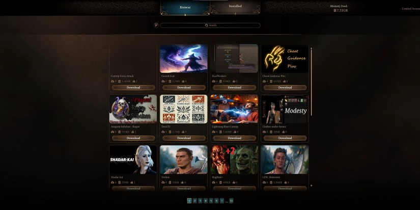 In-game mod manager in Baldur’s Gate 3