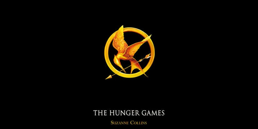 The book cover of The Hunger Games by Suzanne Collins.